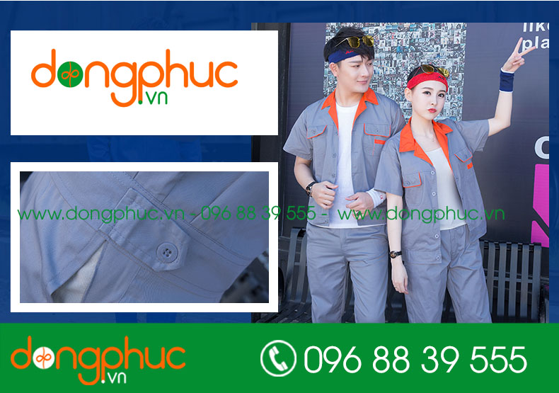 Mẫu bảo hộ màu ghi phối cam cộc tay